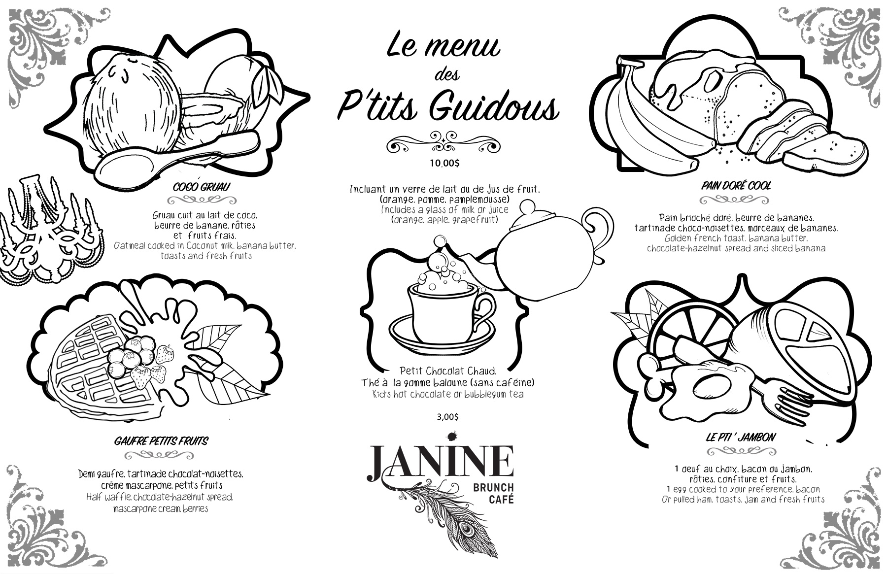 Janine Cafe kids menu oct 2021